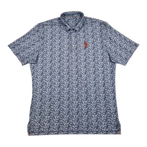 Johnnie O Golf Polo UPF 50 Floral Shirt Mens‎ Large Stretch Material - Picture 1 of 8